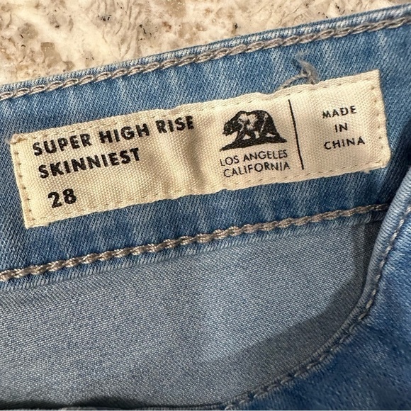 PacSun bullhead Jean super high rise skinniest denim jean NWT size 28 distressed - Picture 9 of 14